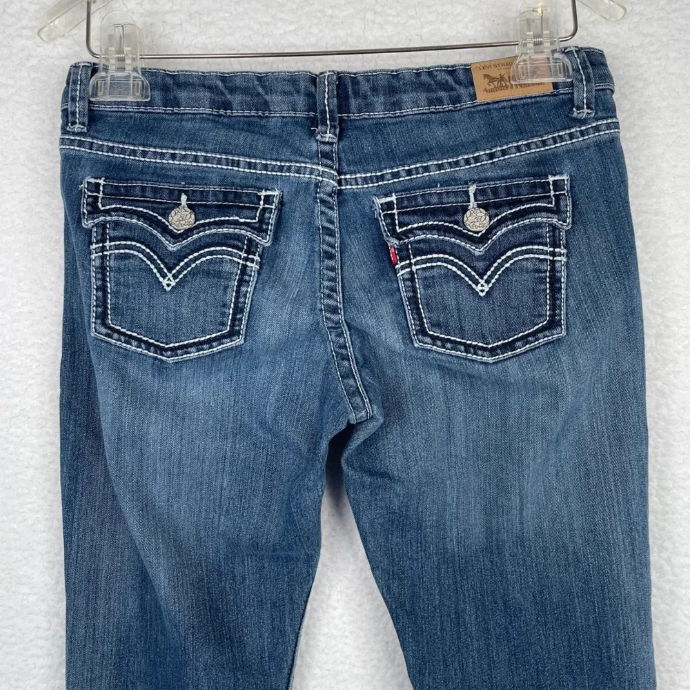 Levis Girls Boot Cut Jean Blue Medium Wash Adjustable Waist Size 16 REG 3040-588 - Picture 5 of 13